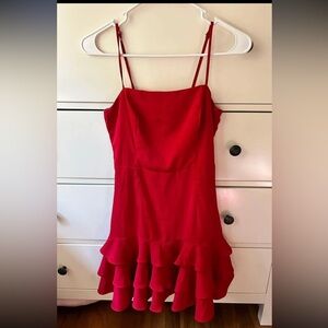 Lulus Flowy Red Dress XS